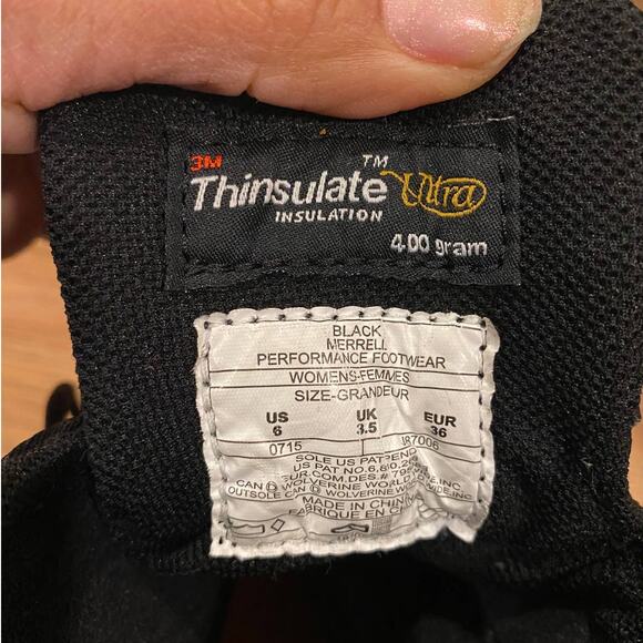 Mettle Winter Chameleon tHERMO 8 Waterproof Hicking Black Boots Vibram Sole 6us - Picture 2 of 6